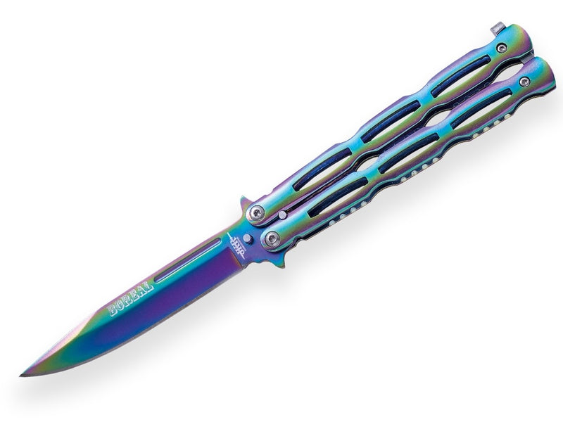 Încărcați imaginea în vizualizatorul Galerie, Briceag fluture Joker, maner otel, lama 9.5cm JKR0493
