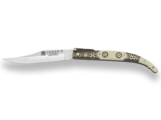 Briceag Joker Classic Iberic, maner lemn presat&otel, lama 9 cm JKR0241