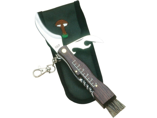 Briceag Joker pentru ciuperci, maner lemn, lama 5.5cm, verde JKR0031