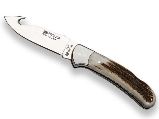 Cutit pentru jupuit Joker Desmogue D, maner corn cerb, lama 11cm CC28