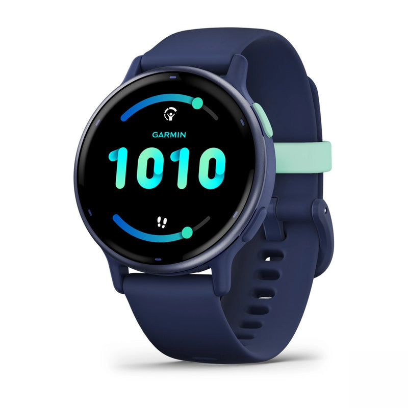 Încărcați imaginea în vizualizatorul Galerie, Ceas Garmin - Vivoactive 5 smartwatch cu GPS și AMOLED - ramă Metallic Navy din aluminiu, carcasă Navy şi bratara din silicon
