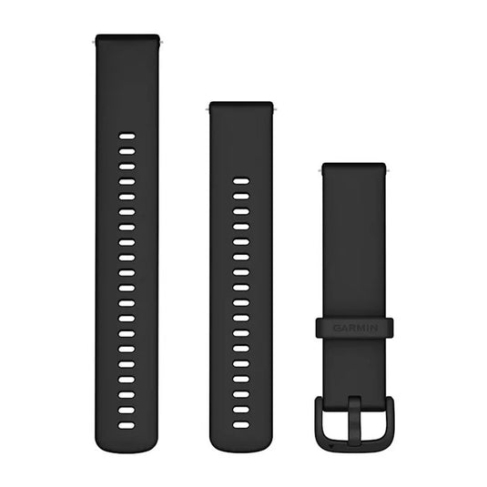 Curea silicon - Quick Release 20 - negru cu elemente negre (3 piese)