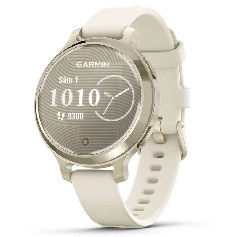 Încărcați imaginea în vizualizatorul Galerie, Lily 2 - Active - Lunar Gold Bezel with Bone Case and Silicone Band

