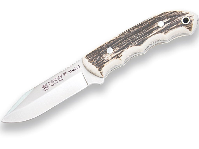 Încărcați imaginea în vizualizatorul Galerie, Cutit Bushcraft Joker Nessmuk, maner corn cerb, lama full tang 11cm CC136
