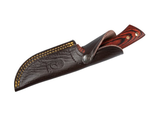Cutit Outdoor Muela RHINO-10R,maner lemn presat coral, lama 10 cm