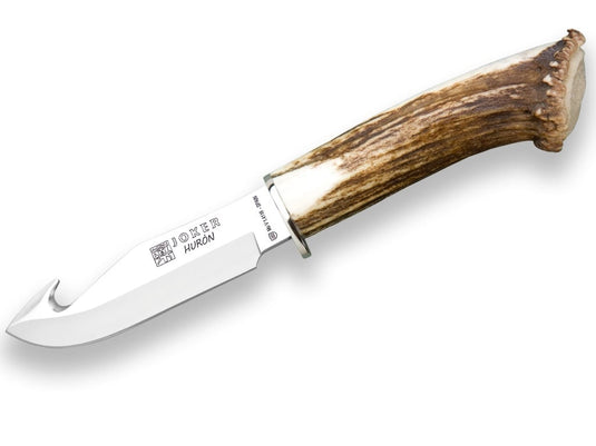 Cutit pentru jupuit Joker Oso D, maner corn cerb, lama full tang 12cm CC55