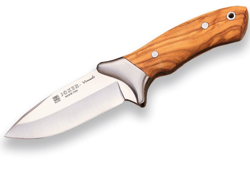 Încărcați imaginea în vizualizatorul Galerie, Cutit pentru jupuit Joker Corzo, maner lemn maslin, lama full tang 10cm CO25
