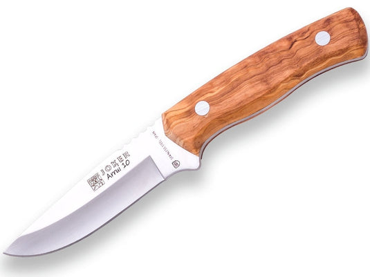 Cutit pentru Outdoor Joker Arrui 10, maner lemn maslin, lama full tang 10cm CO60