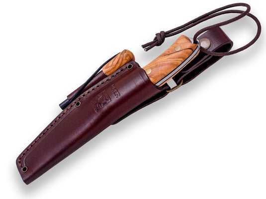 Cutit pentru Outdoor Joker Bushcrafter, maner lemn maslin, lama full tang 10.5cm CO120-P