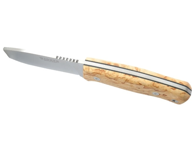Încărcați imaginea în vizualizatorul Galerie, Cutit pentru Outdoor Joker Montes, maner lemn mesteacan cret, lama full tang 10.5cm CL59
