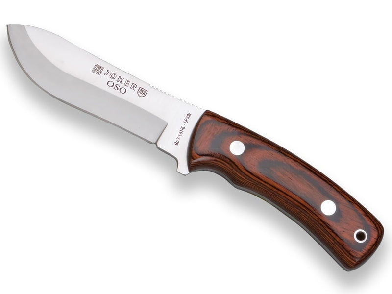 Încărcați imaginea în vizualizatorul Galerie, Cutit pentru Outdoor Joker Botero, maner lemn stamina, lama full tang 12cm CR67
