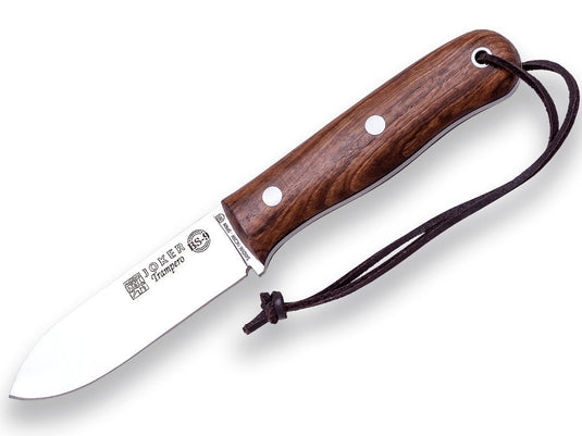Cutit pentru Outdoor Joker Trampero BS9, maner lemn de nuc, lama full tang 10.5cm CN113
