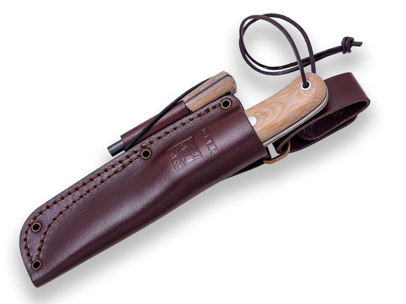 Încărcați imaginea în vizualizatorul Galerie, Cutit pentru Outdoor Joker Trampero Scandi, maner micarta, lama full tang 10cm CM124-P
