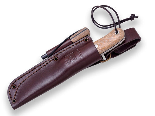 Cutit pentru Outdoor Joker Trampero Scandi, maner micarta, lama full tang 10cm CM124-P