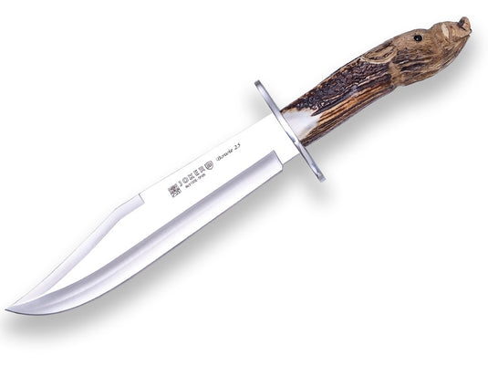 Cutit pentru vanatoare Joker Bowie 25, maner corn cerb, lama 25cm CTJ101