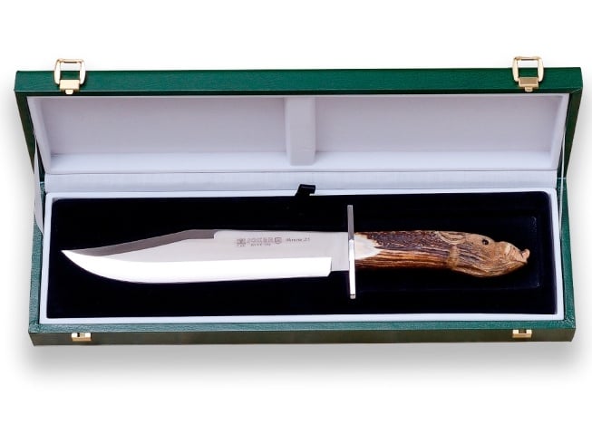 Încărcați imaginea în vizualizatorul Galerie, Cutit pentru vanatoare Joker Bowie 25, maner corn cerb, lama 25cm CTJ101
