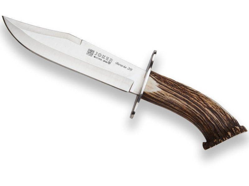 Încărcați imaginea în vizualizatorul Galerie, Cutit pentru vanatoare Joker Bowie, maner corn cerb, lama 24cm CC139
