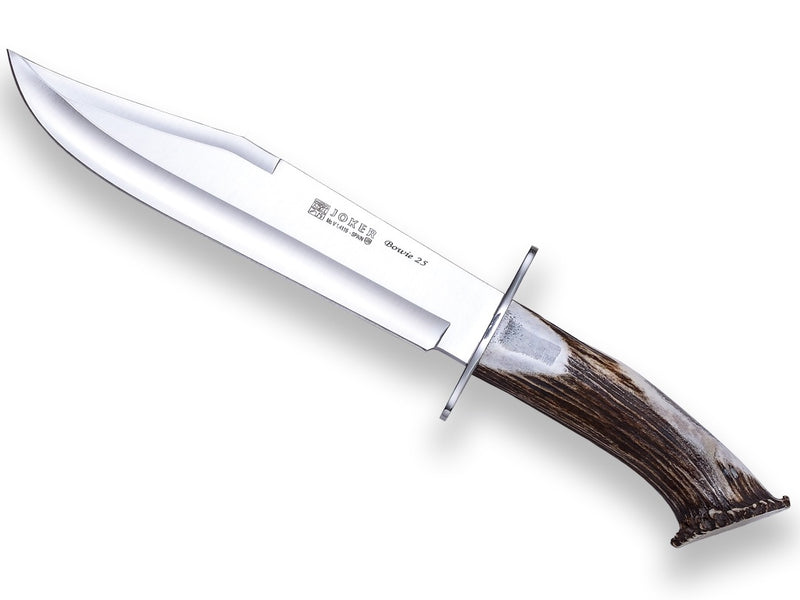 Încărcați imaginea în vizualizatorul Galerie, Cutit pentru vanatoare Joker Bowie, maner corn cerb, lama 24cm CC139
