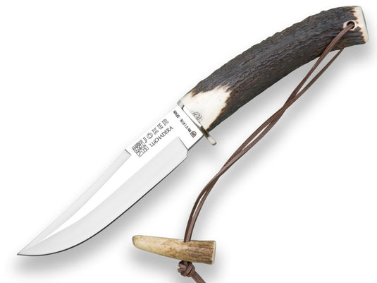 Cutit pentru vanatoare Joker Luchadera, maner corn cerb, lama 16cm CC73