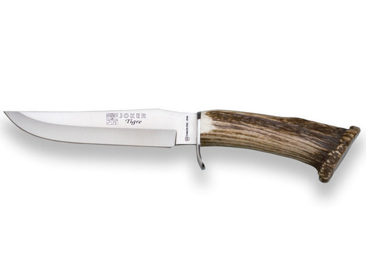 Cutit pentru vanatoare Joker Tigre, maner corn cerb, lama 17cm CN34