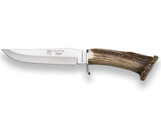 Cutit pentru vanatoare Joker Tigre, maner corn cerb, lama 14cm CC33