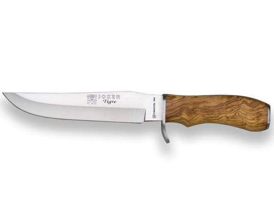 Cutit pentru vanatoare Joker Tigre, maner lemn maslin, lama 14cm CO33