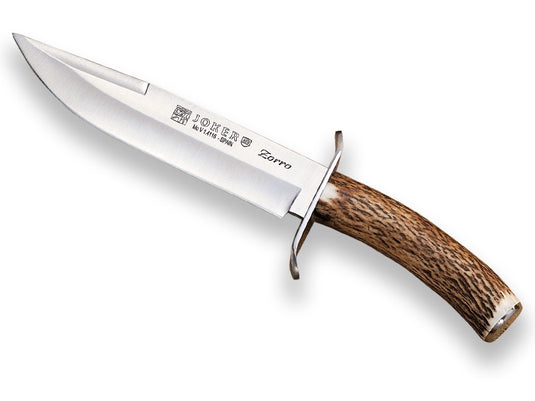 Cutit pentru vanatoare Joker Zorro, maner corn cerb, lama 17cm CC36