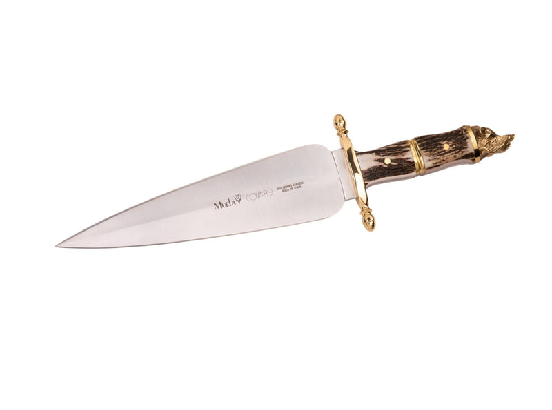 Încărcați imaginea în vizualizatorul Galerie, Cutit Vanatoare Muela PODENQUERO-TH,maner corn de cerb, lama 26 cm
