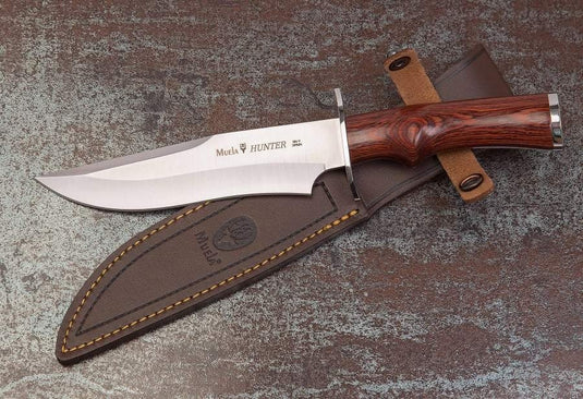 Cutit Vanatoare Muela HUNTER-17R,maner lemn presat trandafir, lama 17.3 cm
