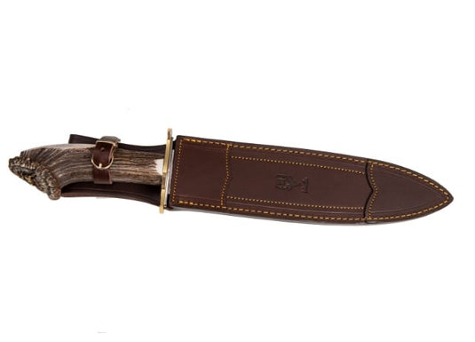 Cutit Vanatoare Muela PODENQUERO-GV,maner corn de cerb, lama 26 cm