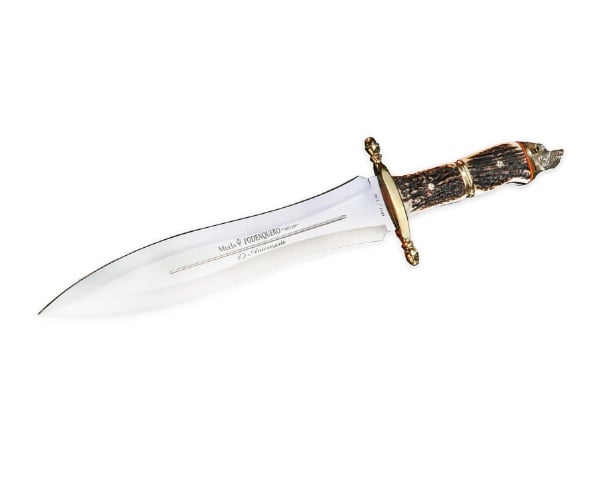 Încărcați imaginea în vizualizatorul Galerie, Cutit Vanatoare Muela Cervus-26L,maner corn de cerb, lama 25.5 cm
