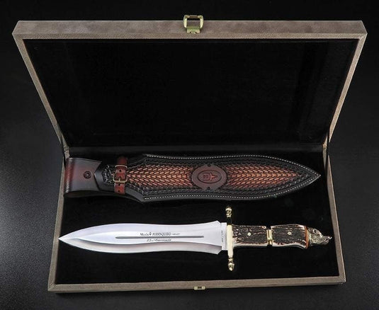 Cutit Vanatoare Muela PODENQUERO-TH,maner corn de cerb, lama 26 cm
