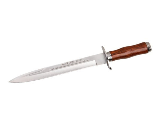 Cutit Vanatoare Muela SERRENO-M,maner lemn presat coral, lama 22.5 cm