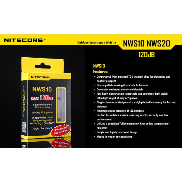 Load image into Gallery viewer, Fluier de supravietuire, fabricat din titan, NITECORE NWS10
