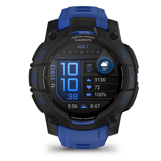 Instinct 3 - 45 mm AMOLED - Black with Bolt Blue | Black Band