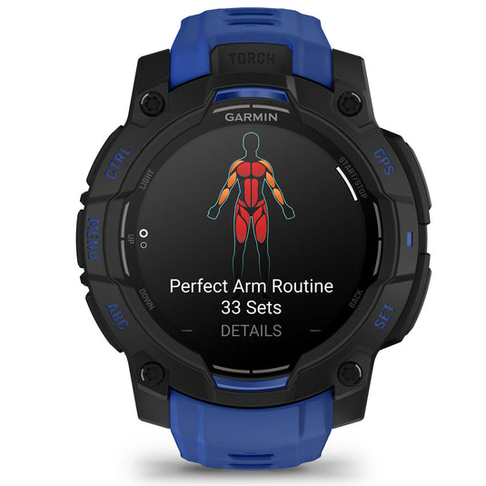 Instinct 3 - 45 mm AMOLED - Black with Bolt Blue | Black Band