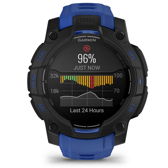 Instinct 3 - 45 mm AMOLED - Black with Bolt Blue | Black Band
