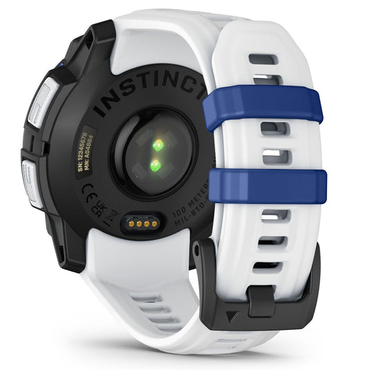 Instinct 3 - 45 mm Solar - Whitestone with Whitestone | Bolt Blue Band