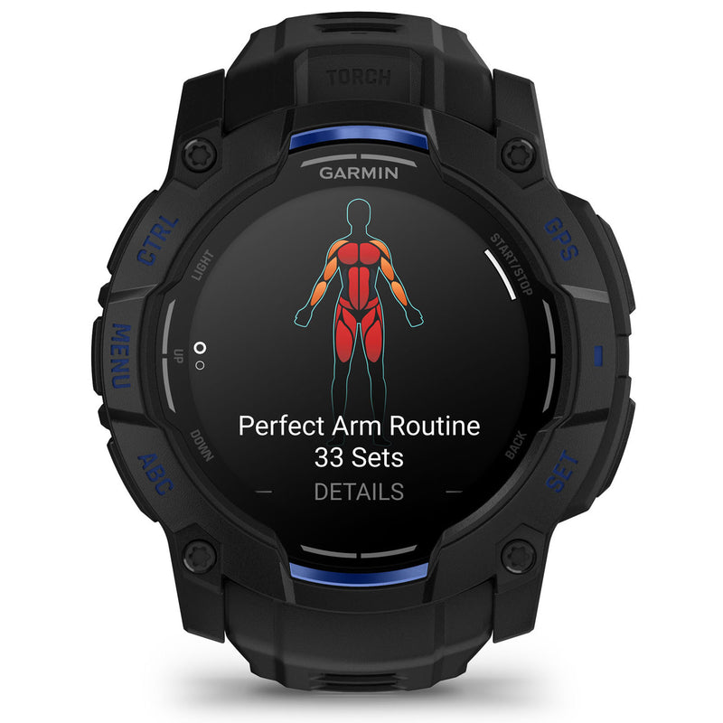 Încărcați imaginea în vizualizatorul Galerie, Instinct 3 - 50 mm AMOLED - Black with Black | Bolt Blue Band
