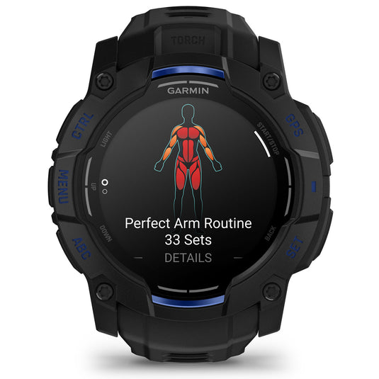Instinct 3 - 50 mm AMOLED - Black with Black | Bolt Blue Band