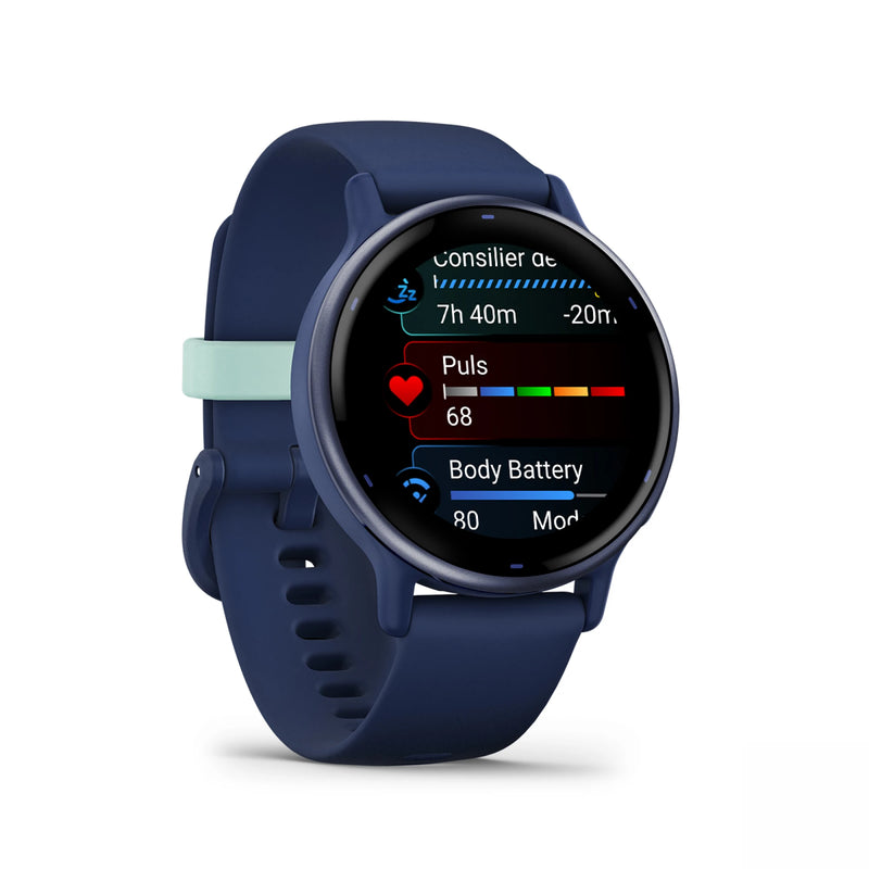 Încărcați imaginea în vizualizatorul Galerie, Ceas Garmin - Vivoactive 5 smartwatch cu GPS și AMOLED - ramă Metallic Navy din aluminiu, carcasă Navy şi bratara din silicon
