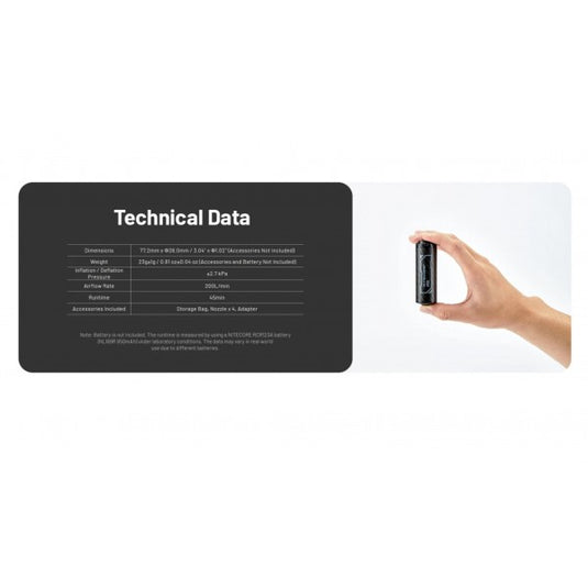 Mini-Pompa Aer Electronica cu baterie, NITECORE AP05C