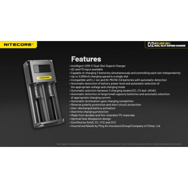 Load image into Gallery viewer, Incarcator universal AA, AAA, AAAA, C, D, 2 sloturi, NITECORE CI2

