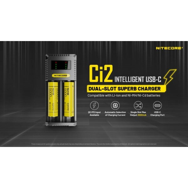 Load image into Gallery viewer, Incarcator universal AA, AAA, AAAA, C, D, 2 sloturi, NITECORE CI2
