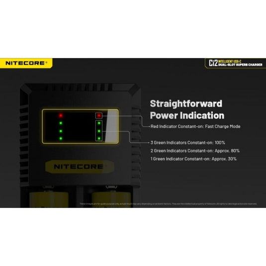 Incarcator universal AA, AAA, AAAA, C, D, 2 sloturi, NITECORE CI2