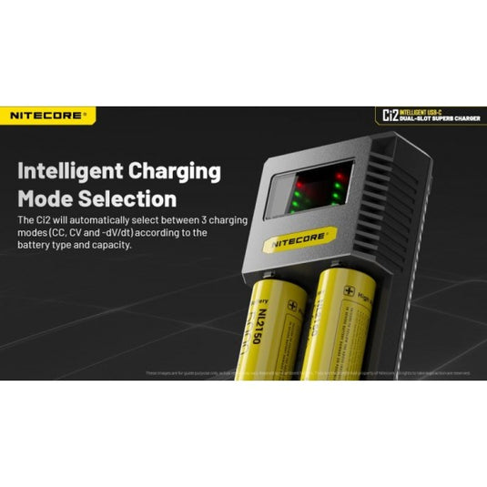 Incarcator universal AA, AAA, AAAA, C, D, 2 sloturi, NITECORE CI2