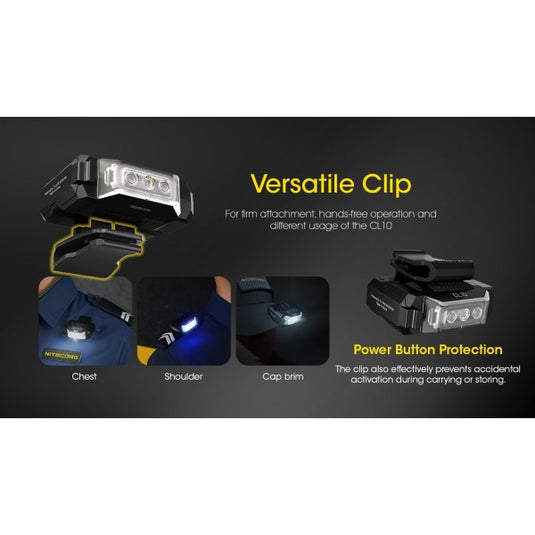 Lanterna Clip-ON, 45 Lumeni, Lumina Rosie si Albastra Secundara, NITECORE CL10