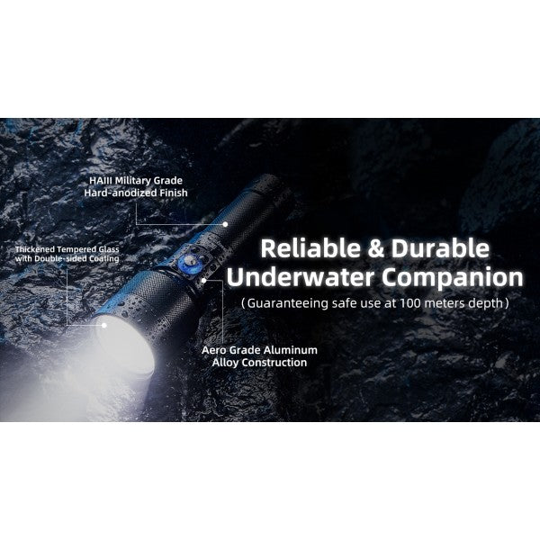 Încărcați imaginea în vizualizatorul Galerie, Lanternă Profesională pentru Scufundări, Nitecore DL30, Reincarcabila USB-C, 1100 Lumeni, 788 Metri, Submersibila 100 Metri
