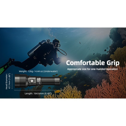 Lanternă Profesională pentru Scufundări, Nitecore DL30, Reincarcabila USB-C, 1100 Lumeni, 788 Metri, Submersibila 100 Metri