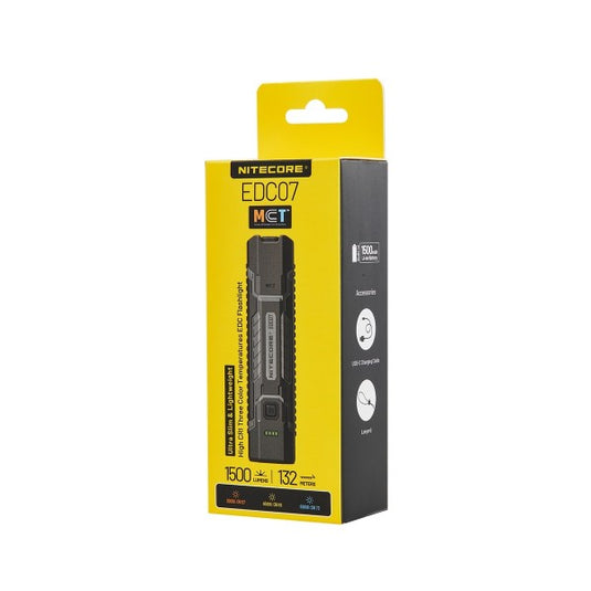 Lanterna Nitecore EDC07, Reîncărcabilă USB-C, 1500 Lumeni